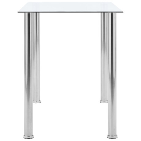 vidaXL Eettafel 120x60x75 cm gehard glas transparant afbeelding3 - 1