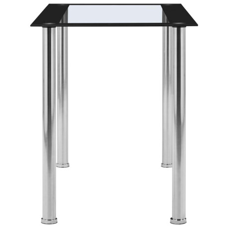 vidaXL Eettafel 120x60x75 cm gehard glas zwart en transparant afbeelding3 - 1