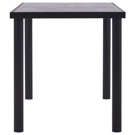 vidaXL Eettafel 140x70x75 cm MDF zwart en betongrijs afbeelding3 - 1