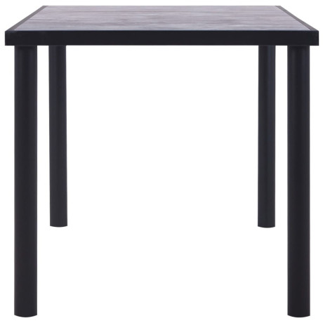 vidaXL Eettafel 160x80x75 cm MDF zwart en betongrijs afbeelding3 - 1