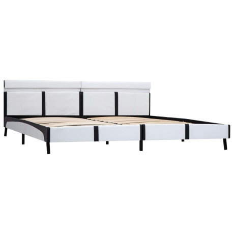 vidaXL Bedframe met LED kunstleer wit 180x200 cm afbeelding3 - 1