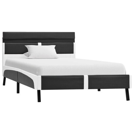 vidaXL Bedframe met LED kunstleer grijs 90x200 cm afbeelding3 - 1