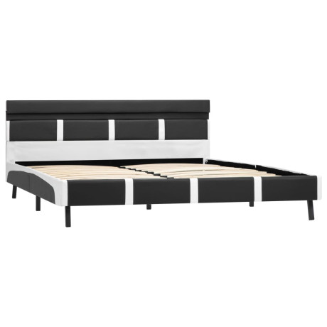 vidaXL Bedframe met LED kunstleer grijs 140x200 cm afbeelding3 - 1