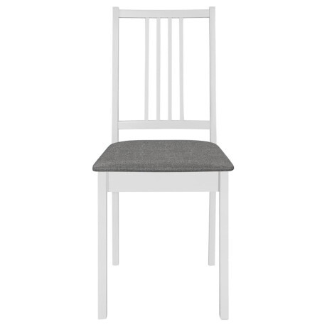 vidaXL Eetkamerstoelen met kussens 6 st massief hout wit afbeelding3 - 1