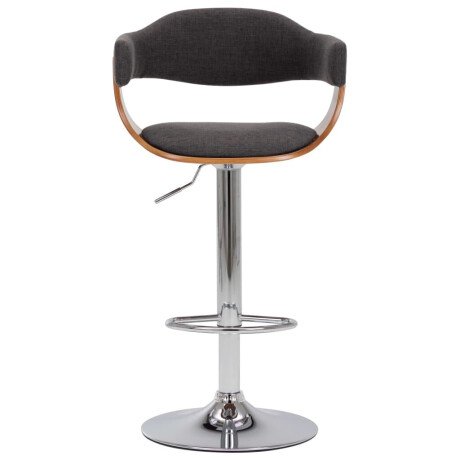 vidaXL Barkrukken 2 st gebogen hout en stof grijs afbeelding3 - 1