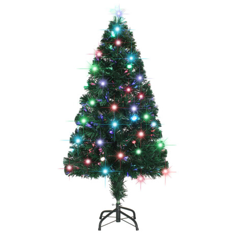 vidaXL Voorverlichte kerstboom met standaard en LED 120 cm glasvezel afbeelding3 - 1