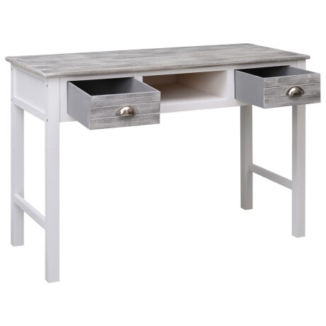 vidaXL Schrijftafel 110x45x76 cm hout grijs afbeelding3 - 1