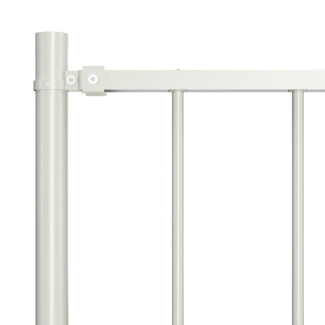 vidaXL Hekpaneel met palen 1,7x0,75 m gepoedercoat staal wit afbeelding3 - 1