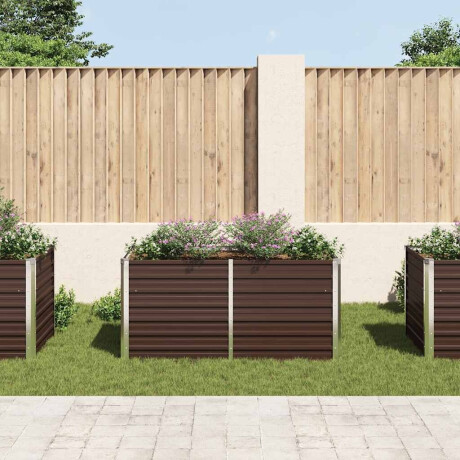 vidaXL Plantenbak verhoogd 160x80x77 cm gegalvaniseerd staal bruin afbeelding3 - 1