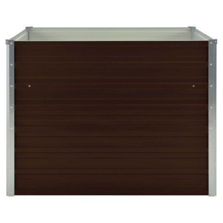 vidaXL Plantenbak verhoogd 100x100x77 cm gegalvaniseerd staal bruin afbeelding3 - 1