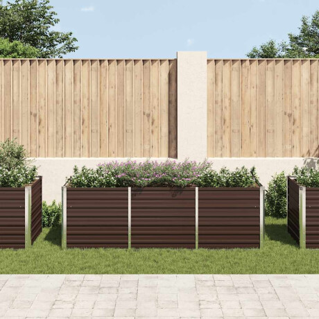 vidaXL Plantenbak verhoogd 240x80x77 cm gegalvaniseerd staal bruin afbeelding3 - 1