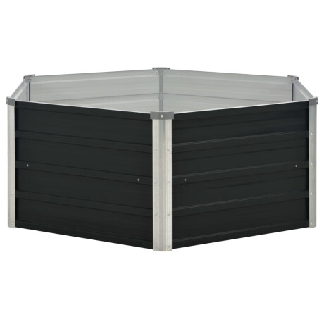 vidaXL Plantenbak verhoogd 129x129x45cm gegalvaniseerd staal antraciet afbeelding3 - 1
