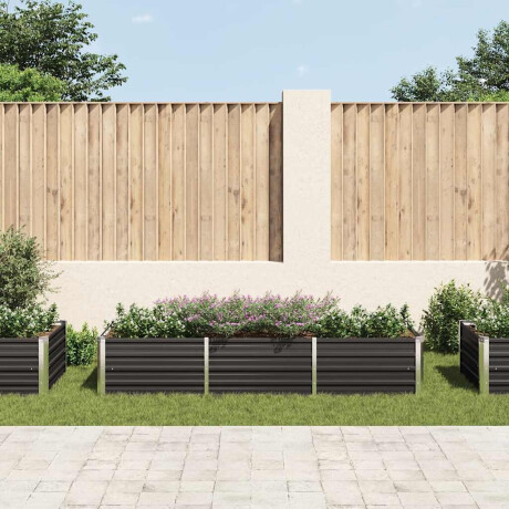 vidaXL Plantenbak verhoogd 240x80x45 cm gegalvaniseerd staal antraciet afbeelding3 - 1
