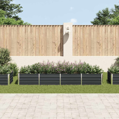 vidaXL Plantenbak verhoogd 320x80x45 cm gegalvaniseerd staal antraciet afbeelding3 - 1