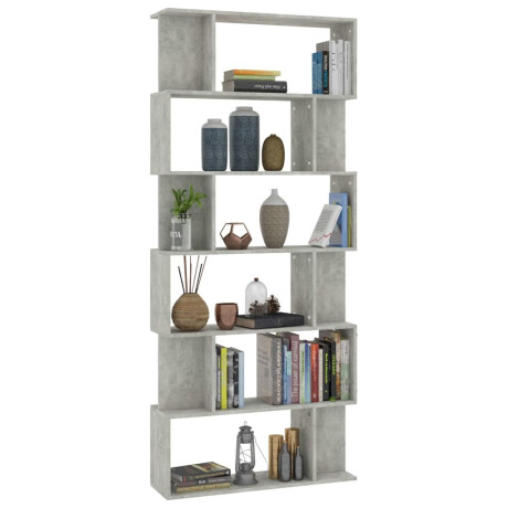 vidaXL Boekenkast / kamerscherm 80x24x192 cm bewerkt hout betongrijs afbeelding3 - 1