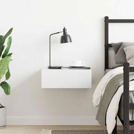 vidaXL Nachtkastje zwevend 40x30x15 cm bewerkt hout wit afbeelding3 - 1