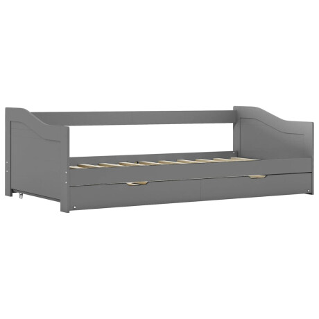 vidaXL Bedbank uittrekbaar grenenhout grijs 90x200 cm afbeelding3 - 1