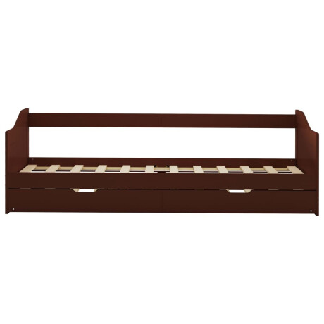 vidaXL Bedbank uittrekbaar grenenhout donkerbruin 90x200 cm afbeelding3 - 1