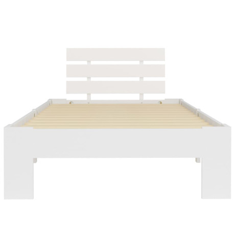 vidaXL Bedframe massief grenenhout wit 90x200 cm afbeelding3 - 1