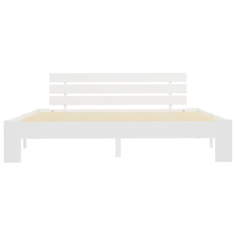 vidaXL Bedframe met hoofdbord massief grenenhout wit 160x200 cm afbeelding3 - 1