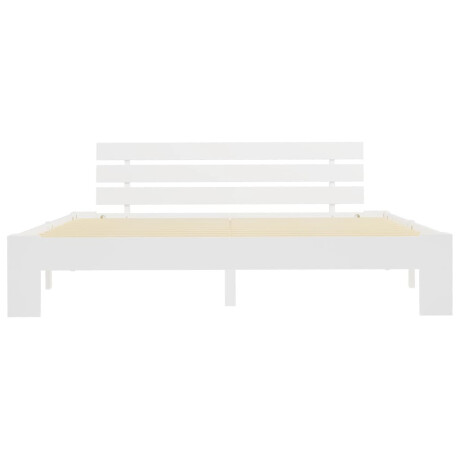 vidaXL Bedframe met hoofdbord massief grenenhout wit 180x200 cm afbeelding3 - 1