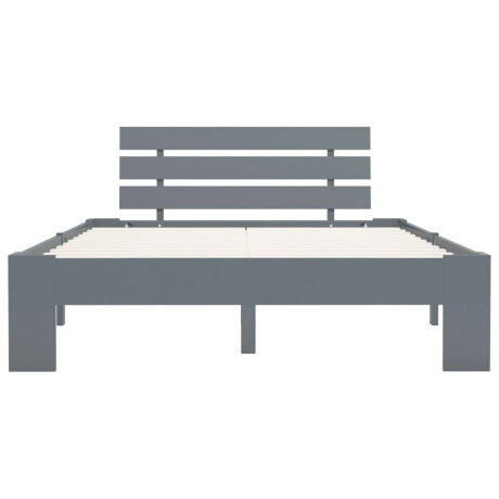 vidaXL Bedframe massief grenenhout grijs 140x200 cm afbeelding3 - 1