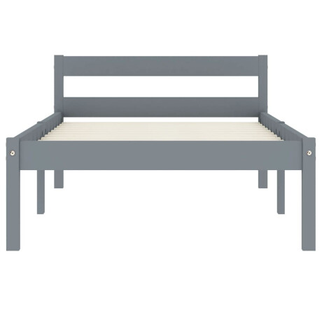 vidaXL Bedframe massief grenenhout grijs 100x200 cm afbeelding3 - 1
