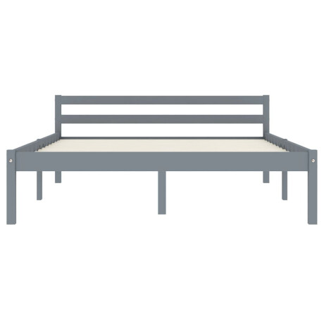 vidaXL Bedframe massief grenenhout grijs 140x200 cm afbeelding3 - 1