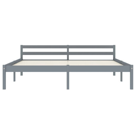 vidaXL Bedframe massief grenenhout grijs 160x200 cm afbeelding3 - 1