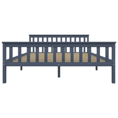 vidaXL Bedframe massief grenenhout grijs 160x200 cm afbeelding3 - 1