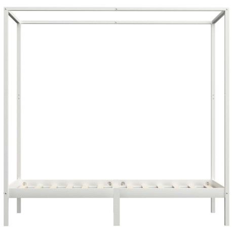 vidaXL Hemelbedframe massief grenenhout wit 90x200 cm afbeelding3 - 1