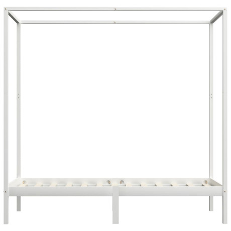 vidaXL Hemelbedframe massief grenenhout wit 100x200 cm afbeelding3 - 1