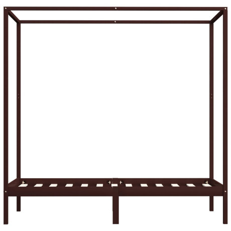 vidaXL Hemelbedframe massief grenenhout donkerbruin 100x200 cm afbeelding3 - 1
