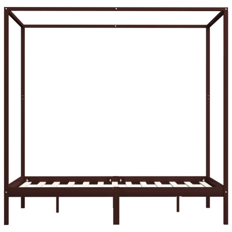 vidaXL Hemelbedframe massief grenenhout donkerbruin 120x200 cm afbeelding3 - 1