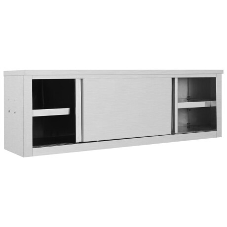 vidaXL Keukenbovenkast met schuifdeuren 150x40x50 cm roestvrij staal afbeelding3 - 1