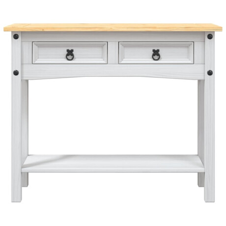 vidaXL Wandtafel Mexicaans grenenhout Corona-stijl 90x34,5x73 cm wit afbeelding3 - 1
