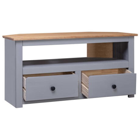 vidaXL Tv-hoekkast Panama Range 93x49x49 cm massief grenenhout grijs afbeelding3 - 1
