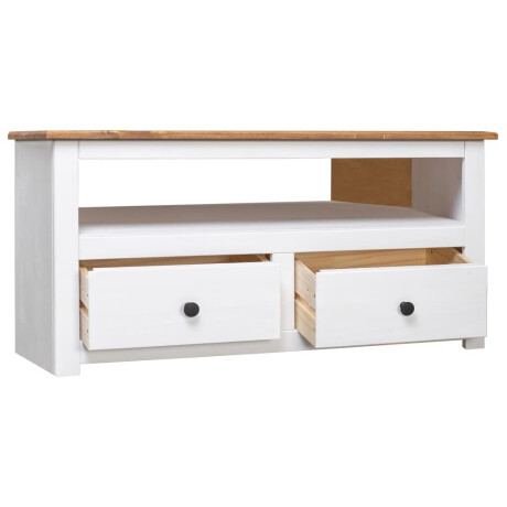 vidaXL Tv-hoekkast Panama Range 93x49x49 cm massief grenenhout wit afbeelding3 - 1