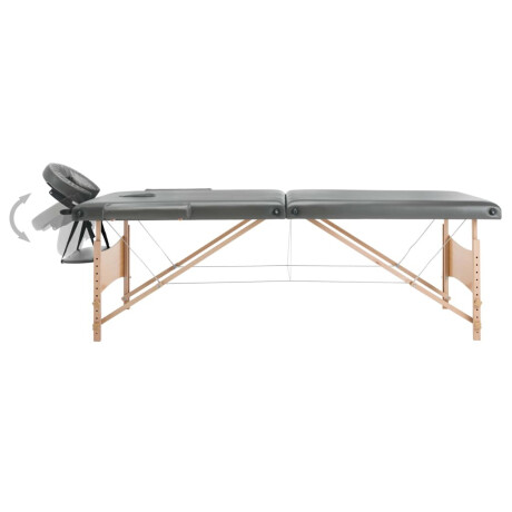 vidaXL Massagetafel met 2 zones 186x68 cm houten frame antraciet afbeelding3 - 1