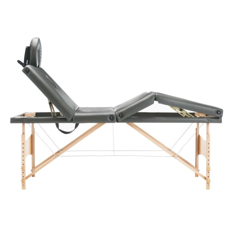 vidaXL Massagetafel met 4 zones 186x68 cm houten frame antraciet afbeelding3 - 1