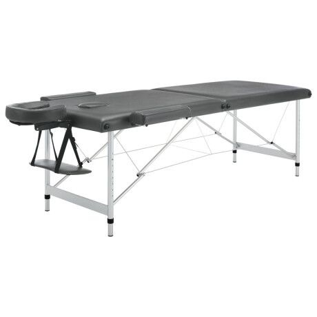 vidaXL Massagetafel met 2 zones 186x68 cm aluminium frame antraciet afbeelding3 - 1