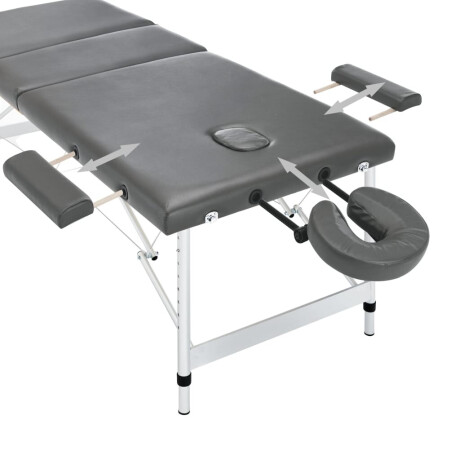 vidaXL Massagetafel met 3 zones 186x68 cm aluminium frame antraciet afbeelding3 - 1