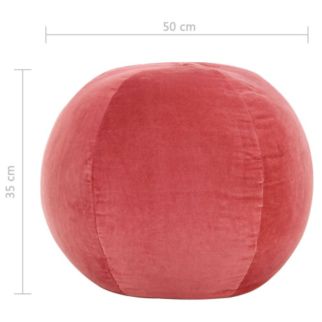 vidaXL Poef 50x35 cm katoenfluweel roze afbeelding3 - 1