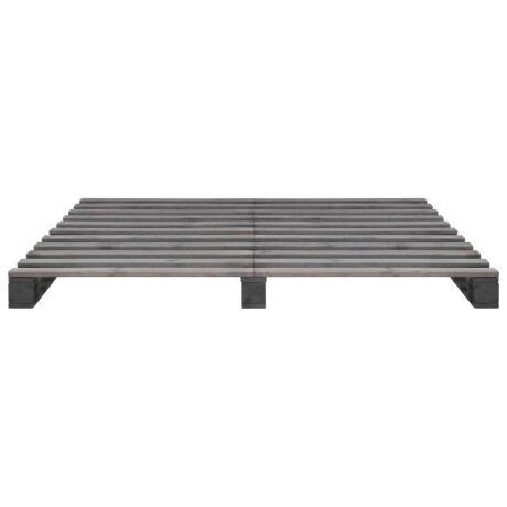vidaXL Bedframe pallet massief grenenhout grijs 200x200 cm afbeelding3 - 1