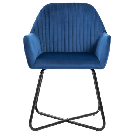 vidaXL Eetkamerstoelen 4 st fluweel blauw afbeelding3 - 1