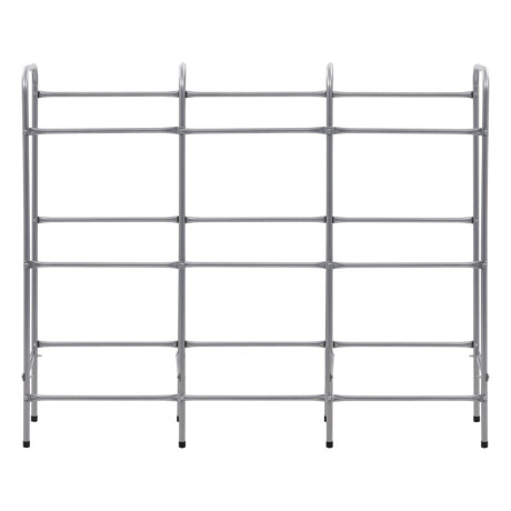 vidaXL Opbergrek voor 9 kratten 145x33x116 staal zilverkleurig afbeelding3 - 1