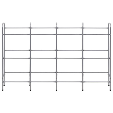vidaXL Opbergrek voor 12 kratten 190x33x116 cm staal zilverkleurig afbeelding3 - 1