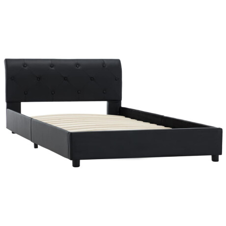 vidaXL Bedframe kunstleer zwart 100x200 cm afbeelding3 - 1