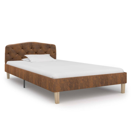 vidaXL Bedframe kunstsuède bruin 90x200 cm afbeelding3 - 1