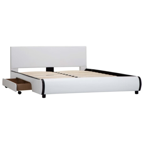 vidaXL Bedframe met lades kunstleer wit 140x200 cm afbeelding3 - 1
